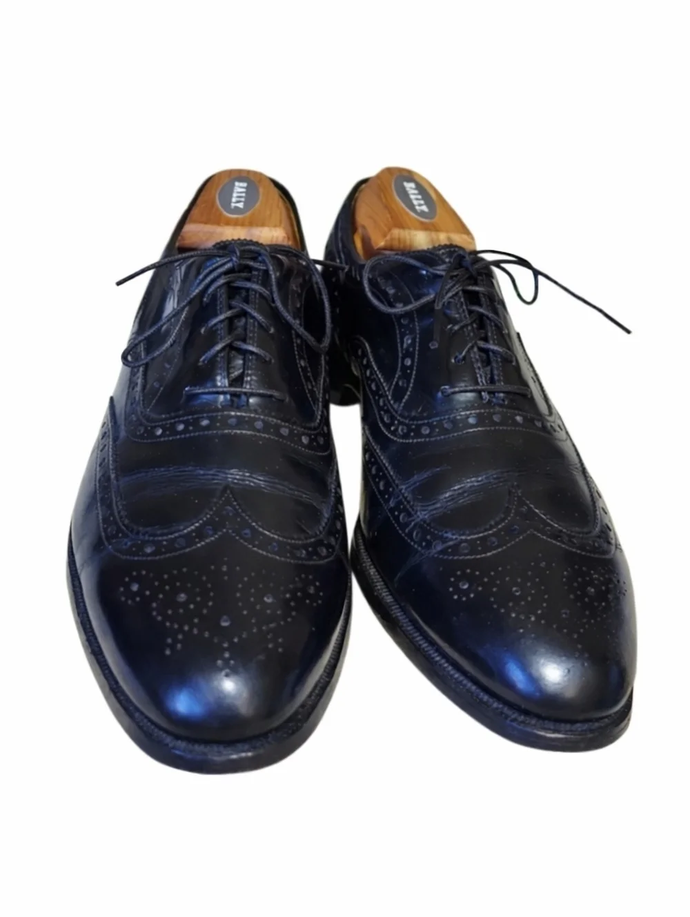 Johnston & Murphy Black Leather Aristocraft Vintage wingtip oxford dress shoes
